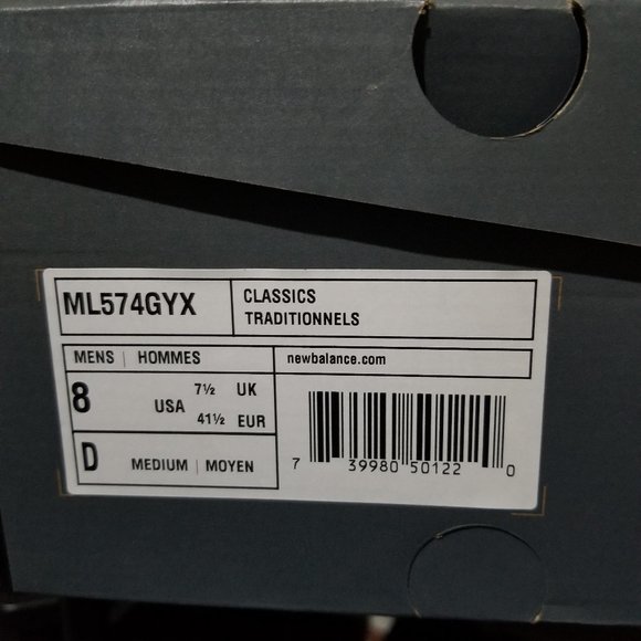 New Balance 574 Sneaker ML574GYX Silver Grey z 8 - Picture 6 of 7